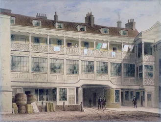 Belle Sauvage Yard, Ludgate Hill, Londen, ca. 1850