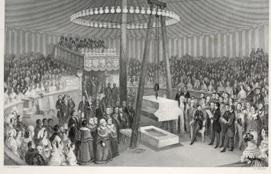 Het Leggen van de Eerste Steen van de Nieuwe Royal Exchange, uit 