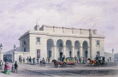 Het Zuidwestelijke Spoorwegstation bij Nine Elms Vauxhall, 1856