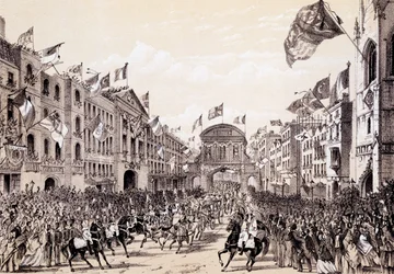 Bezoek van Napoleon III en keizerin Eugenie aan de stad, 19 april 1855