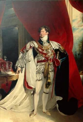 Koning George IV, staand in Garter-gewaden