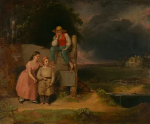 Kinderen in een storm, ca. 1830