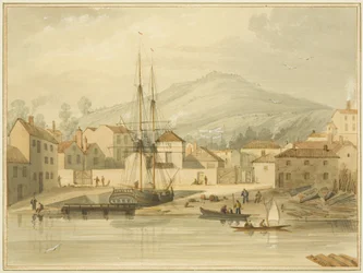 Limekiln Dock, Hotwell Road, met de brik 