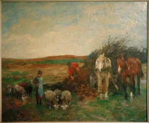 Takkenwagen en schapen