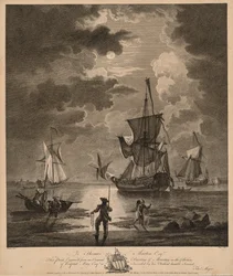 Een Uitzicht op de Zee bij Maanlicht