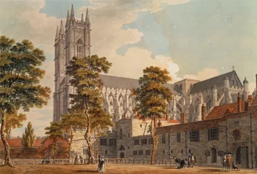 Westminster Abbey vanuit de scholen, 1790-1792