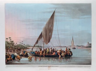 Veerboot bij Nedssili, Egypte, 1801