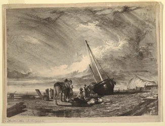 Gestrand vissersboot