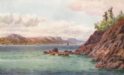 St Lawrence, bij Sillery Cove (kleurenlitho)
