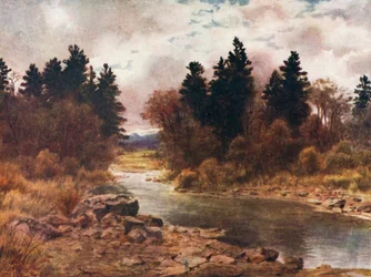 Wintertijd op Vancouver Island, Brits-Columbia (kleurenlitho)