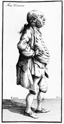 Karikatuur van Francis Harwood, c.1770