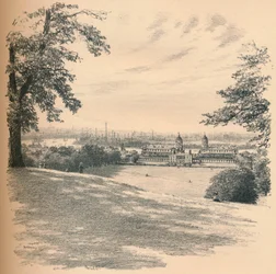 Greenwich Palace vanaf Observatory Hill