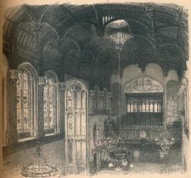 Interieur van Crosby Hall, 1902