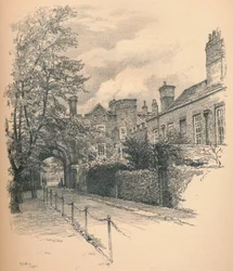 De binnenplaats en poort van Richmond Palace, 1902