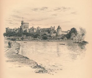 Windsor Castle Vanaf de Rivier, 1902