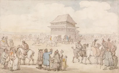 Een drukbezochte paardenrace
