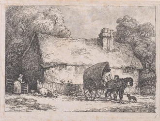 Boerderijtje met kar en varkens