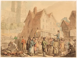 Sloop van oude huizen ten noorden van Westminster Abbey