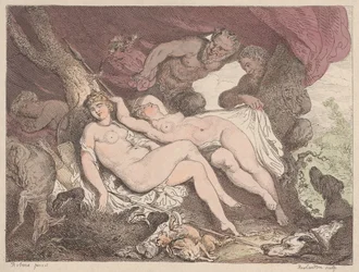 Diana en haar nimfen bespied door saters, 1790-1799