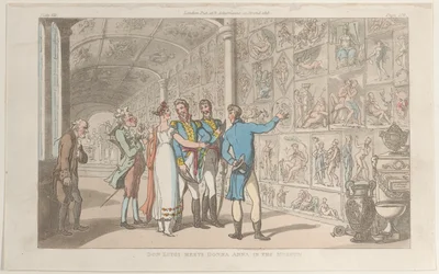 Don Luigi ontmoet Donna Anna in het museum, uit Napels en de Campagna Felice: in..., 1 juni 1815