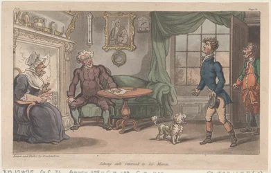Johnny veilig terug bij zijn mama, uit The Military Adventures of Johnny Newcome, 1815
