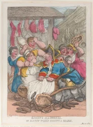Een Briesje Opsteken of Barrow Vrouwen die een Beadle Basten, 10 februari 1814
