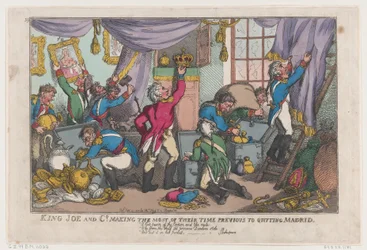 Koning Joe en Co. die het Beste uit hun Tijd Halen voor het Verlaten van Madrid, 25 september 1808