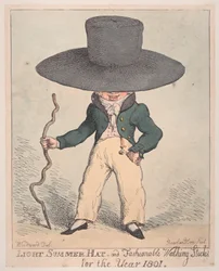 Lichte Zomerhoed en Modieuze Wandelstokken voor het Jaar 1801