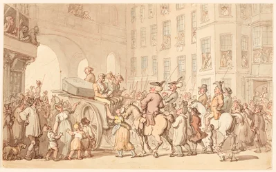 Londens tafereel: Misdadigers op weg naar Tyburn
