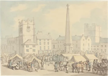 Marktdag in Richmond in Yorkshire