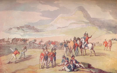 Militaire scène: Landing van troepen en kanonnen, 1801, 1914