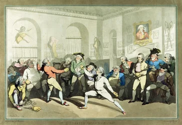 De Schermacademie van de heer H Angelo, gegraveerd door Charles Rosenberg, 1791