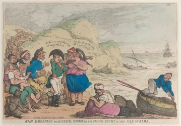 Nap vreest zijn droevige lot of zijn grote intocht op het eiland Elba, 20 april 1814