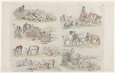 Plaat 11, Contouren van Figuren, Landschappen en Vee...voor het Gebruik van Leerlingen...