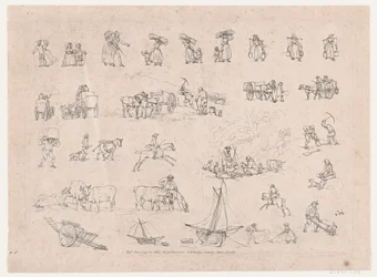 Plaat 2, Contouren van figuren, landschappen en vee...voor het gebruik van leerlingen, 1 juni 1790