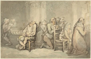 Scène in een Franse kerk