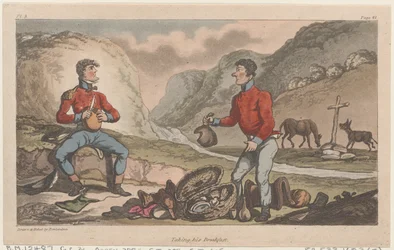 Zijn ontbijt nemen, uit De militaire avonturen van Johnny Newcome, 1815