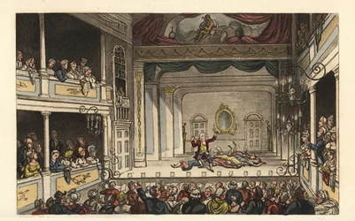 Het Theater: Toeristen genieten van een voorstelling in het theater van Scarborough