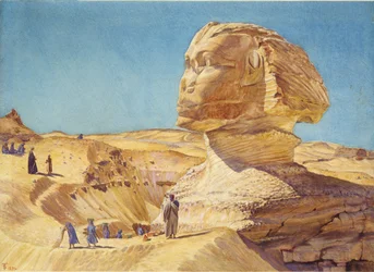 De Grote Sfinx bij de piramiden van Gizeh, 1854