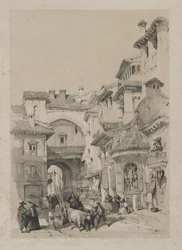 Pittoreske Schetsen in Spanje: Poort van de Vivarrambla, Granada