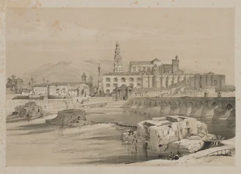 Pittoreske Schetsen in Spanje: Resten van een Romeinse Brug over de Guadalquivir, Cordova