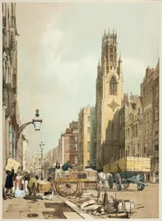St. Dunstans Fleet Street, plaat 23 uit Originele Uitzichten van Londen zoals het is