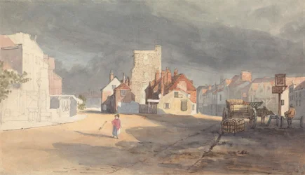 Straatscène in Stratford by Bow