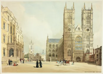 Westminster Abbey, Hospital en Company, plaat zeven uit Original Views of London as It Is