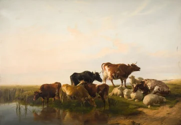 Landschap met vee en schapen, 1872