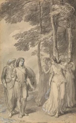Een van Zes Illustraties bij Fenelons "De Avonturen van Telemachus zoon van Odysseus"