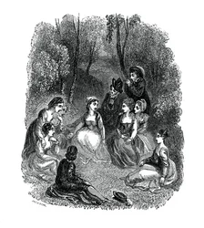 Scène uit de inleiding van De Decamerone door Giovanni Boccaccio, 1833