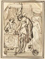 Jonge man aan de scribententafel