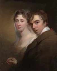 Zelfportret van de Kunstenaar die Zijn Vrouw Schildert (Sarah Annis Sully)