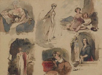 [Zonder titel] (Zes figuurstudies), ca. 1830s